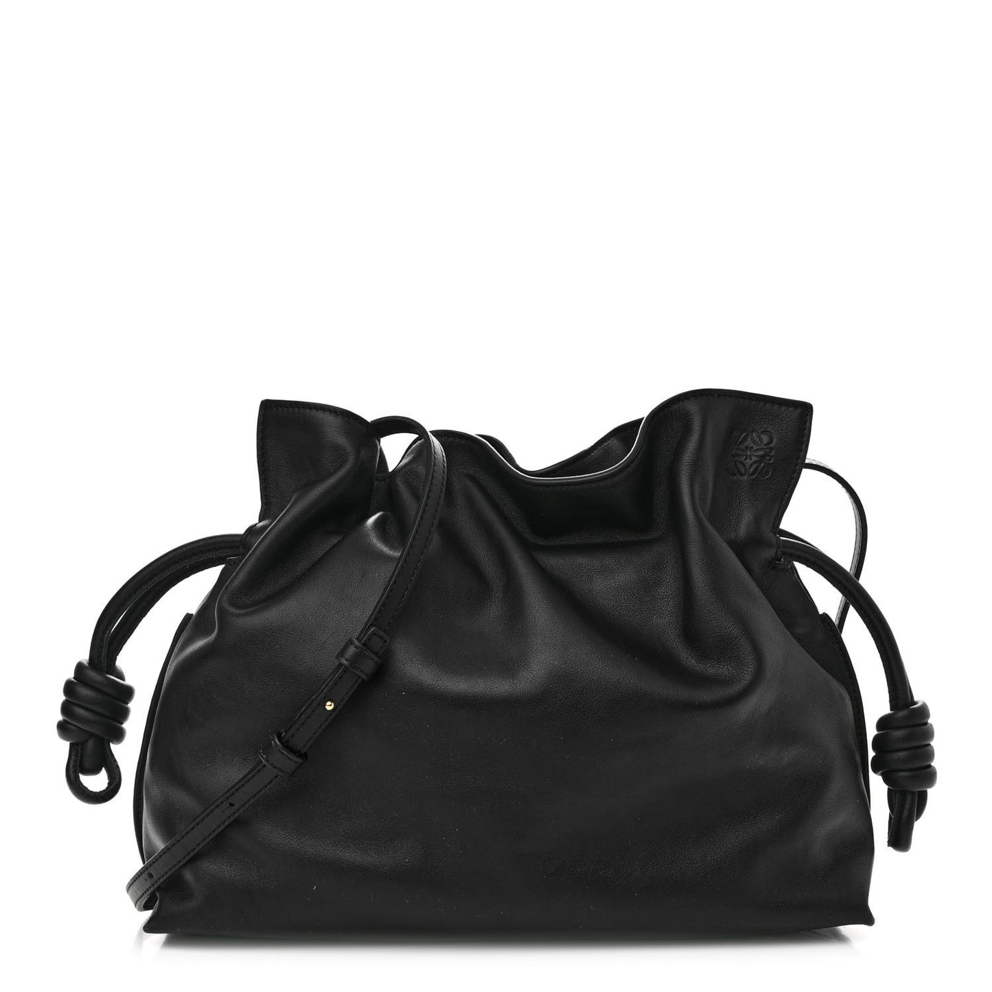 Nappa Flamenco Knot Clutch Black