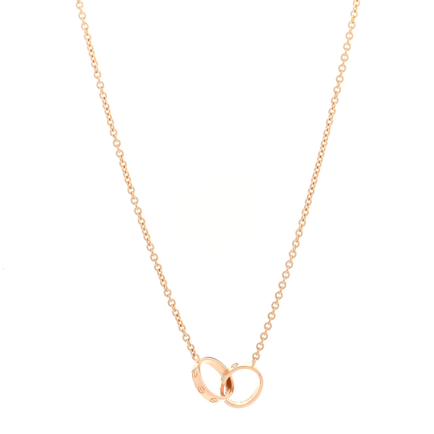 Cartier 18K Pink Gold Interlocking LOVE Necklace 1 of 5