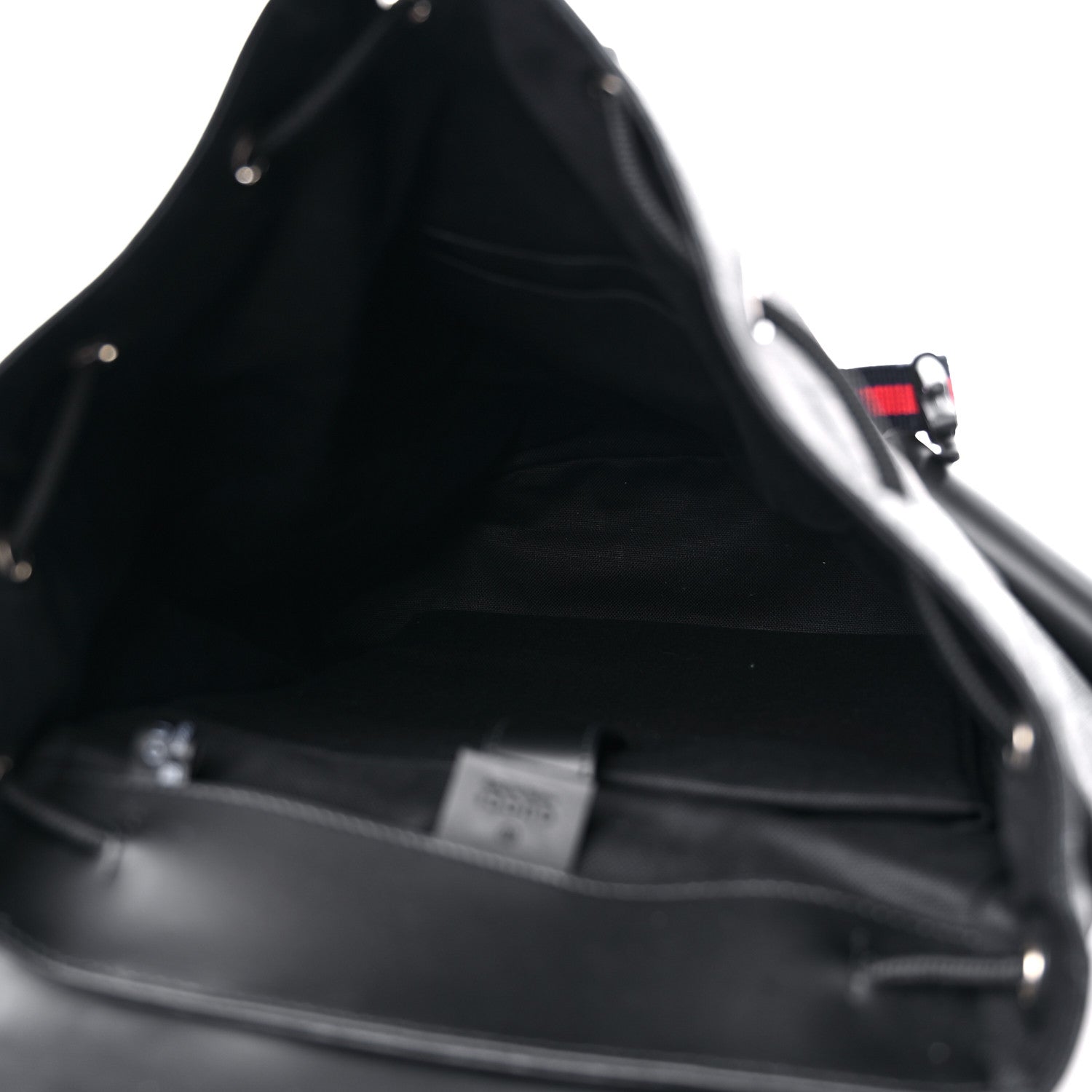 Gucci Soft GG Supreme Monogram Appia Calfskin Web Double Buckle Backpack Black 5 of 11