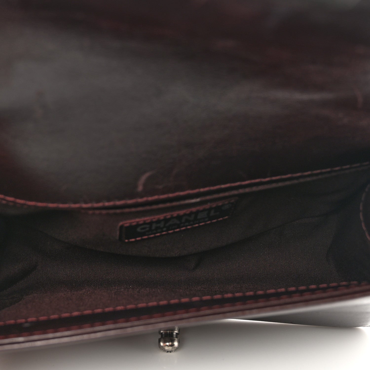 Chanel Shiny Goatskin Quilted Small Boy Top Handle Flap Burgundy 6 of 11