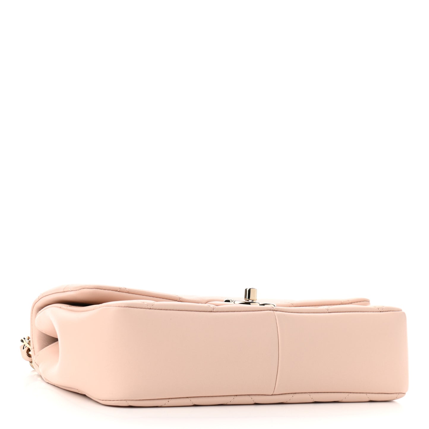Lambskin Quilted Resin Bi-Color Chain Flap Bag Light Beige