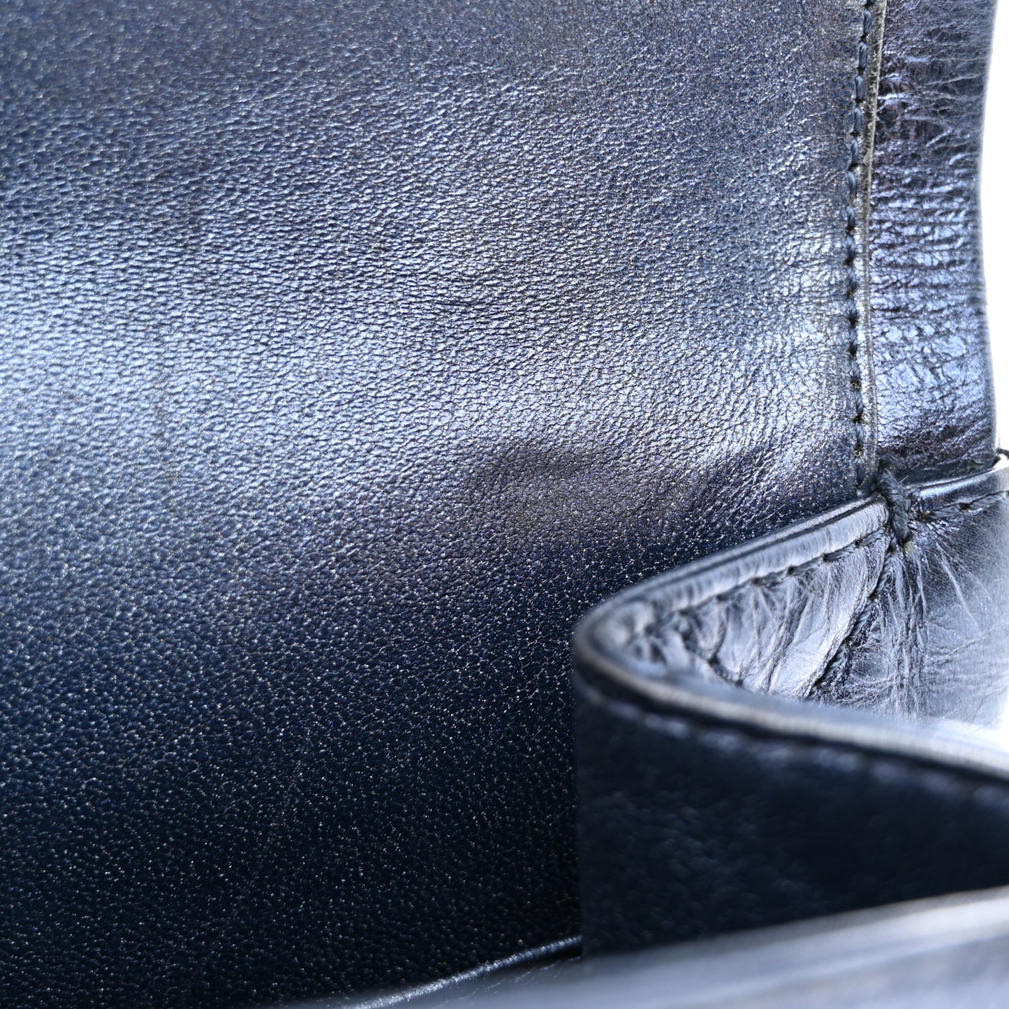 Metallic Aged Calfskin Quilted 2.55 Reissue 228 Flap Blue