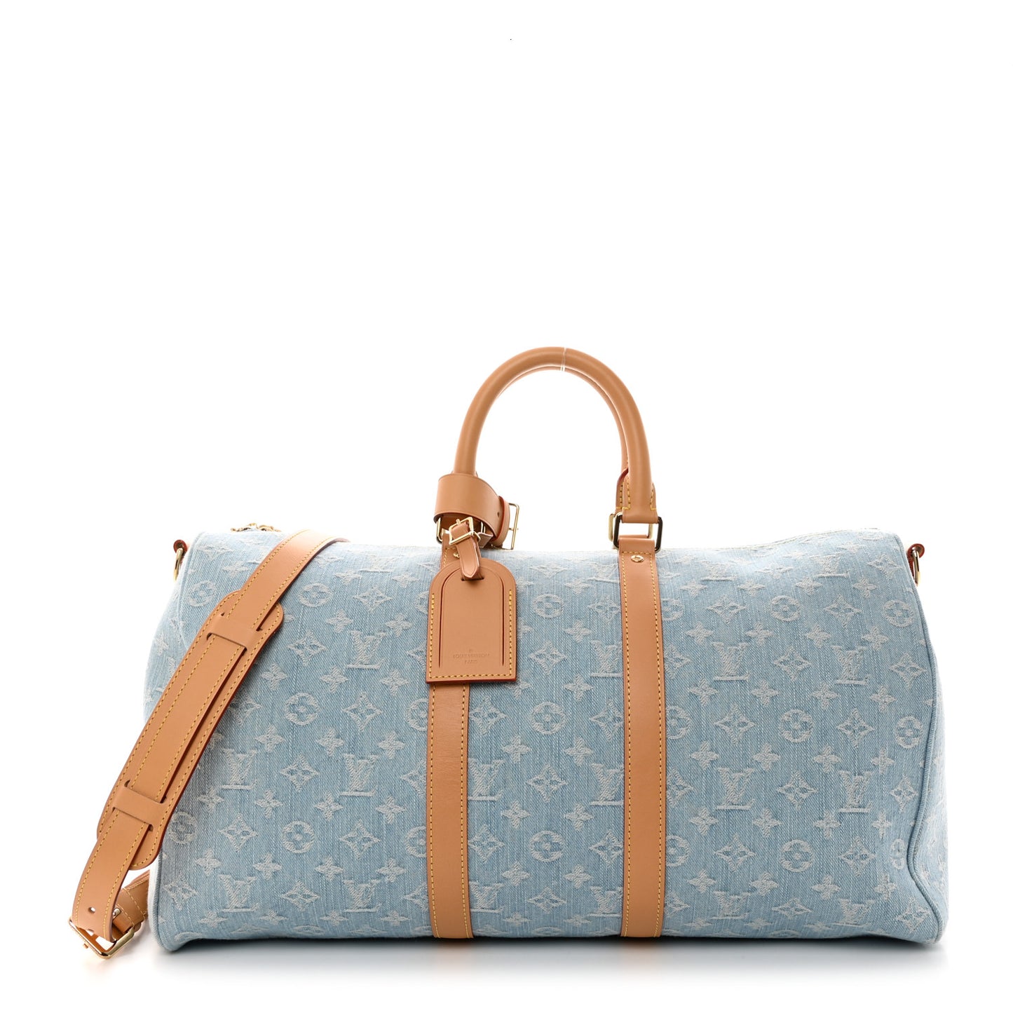 Denim Monogram Keepall Bandouliere 45 Sky Blue