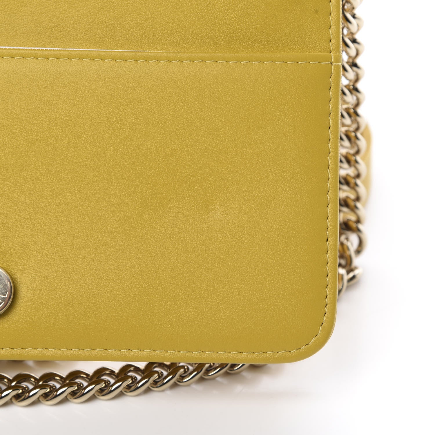 Chanel Caviar Chevron Quilted Boy Wallet On Chain WOC Yellow 12 of 12