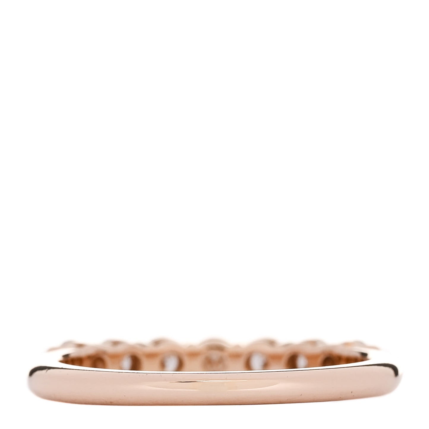18K Rose Gold Diamond 3mm Half Circle Embrace Band Ring 54 6.75