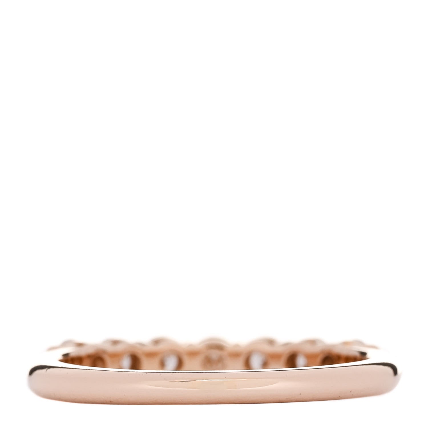 Tiffany 18K Rose Gold Diamond 3mm Half Circle Embrace Band Ring 54 6.75 3 of 4
