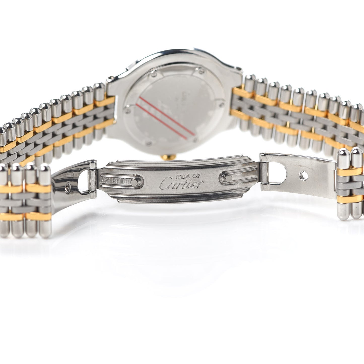 Stainless Steel 18K Yellow Gold 28mm Must De 21 Bullet Link Quartz Watch