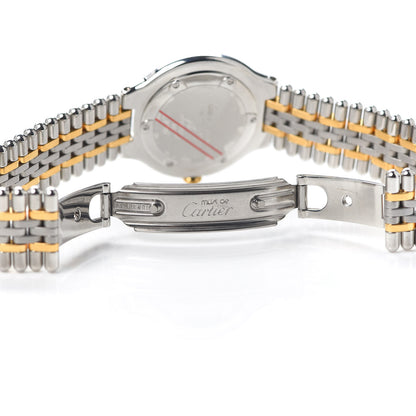 Cartier Stainless Steel 18K Yellow Gold 28mm Must De 21 Bullet Link Quartz Watch 5 of 6