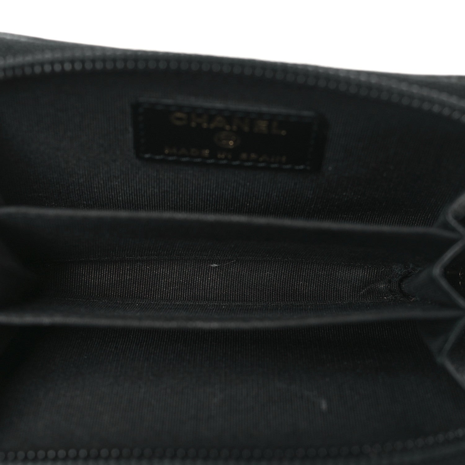 Chanel Caviar Quilted Boy Zip Around Coin Purse Wallet Black 5 of 8