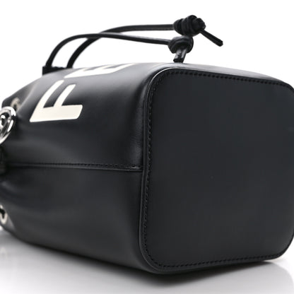 Fendi Vitello King F is Fendi Logo Embossed Mini Mon Tresor Bucket Bag Black 8 of 10