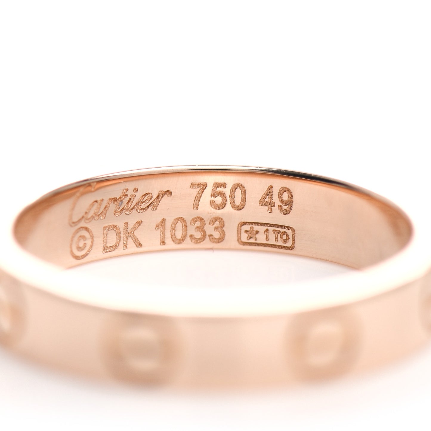 18K Pink Gold 3.5mm LOVE Wedding Band Ring 49 4.75