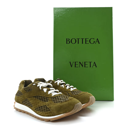 Bottega Veneta Calfskin Fishnet Fabric Orbit Sneakers 37 Olive Oil 9 of 9