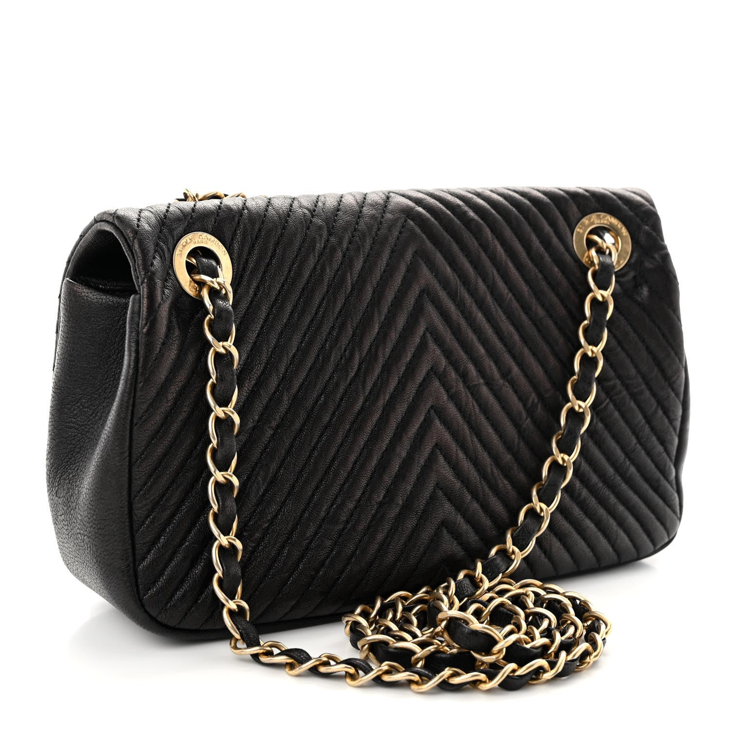 Chanel Calfskin Surpique Chevron Small Flap Black 3 of 10