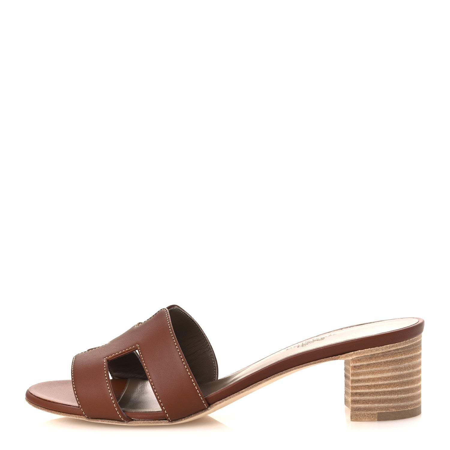 Hermes Calfskin Oasis Sandals 37 Gold 1 of 11