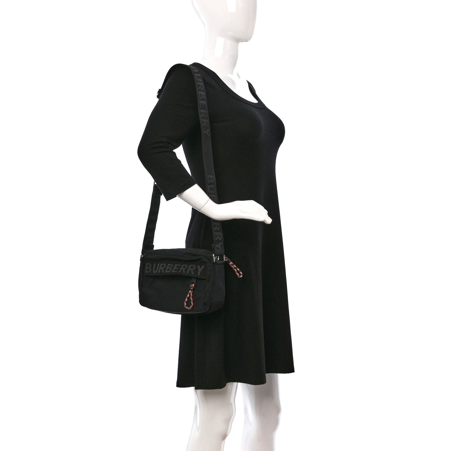 Nylon Logo Detail Crossbody Bag Black