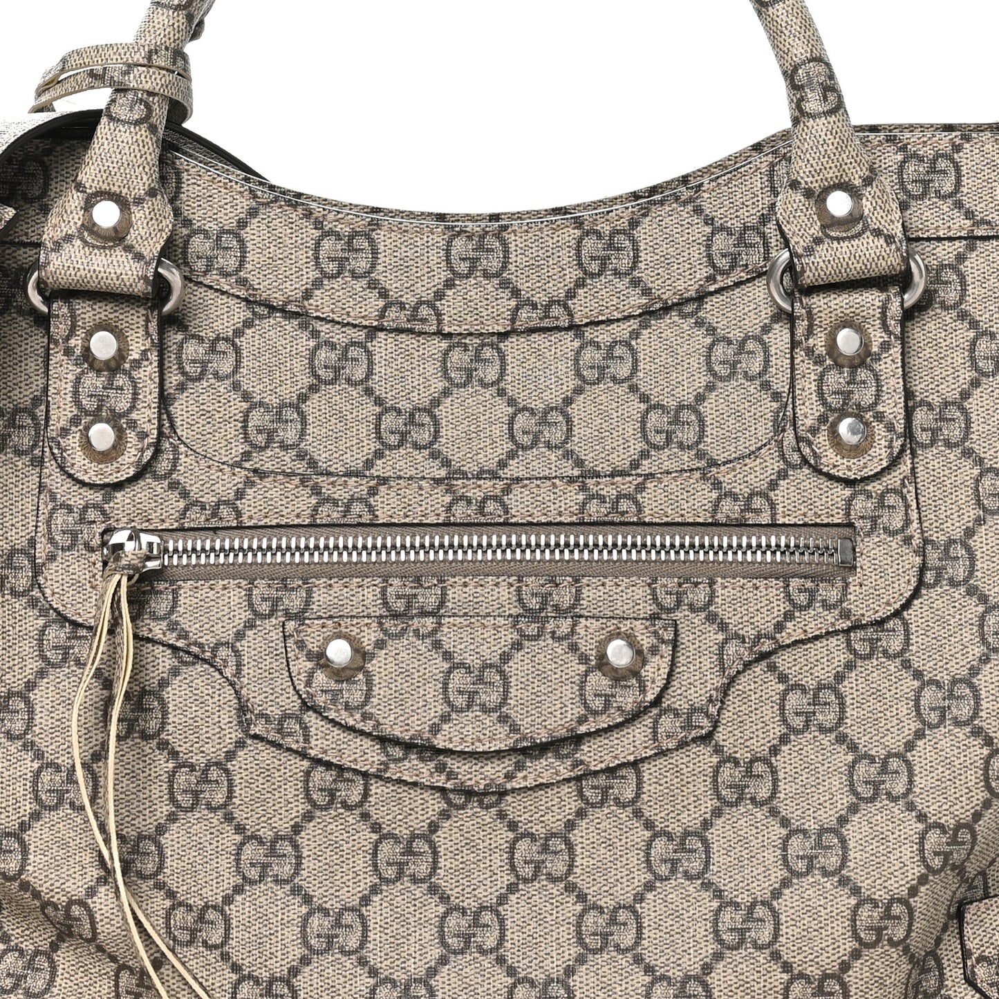 X GUCCI GG Supreme Monogram Neo Classic Silver Hardware City Beige Ebony
