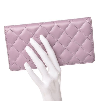 Chanel Lambskin Quilted Yen Wallet Lilac 2 of 14