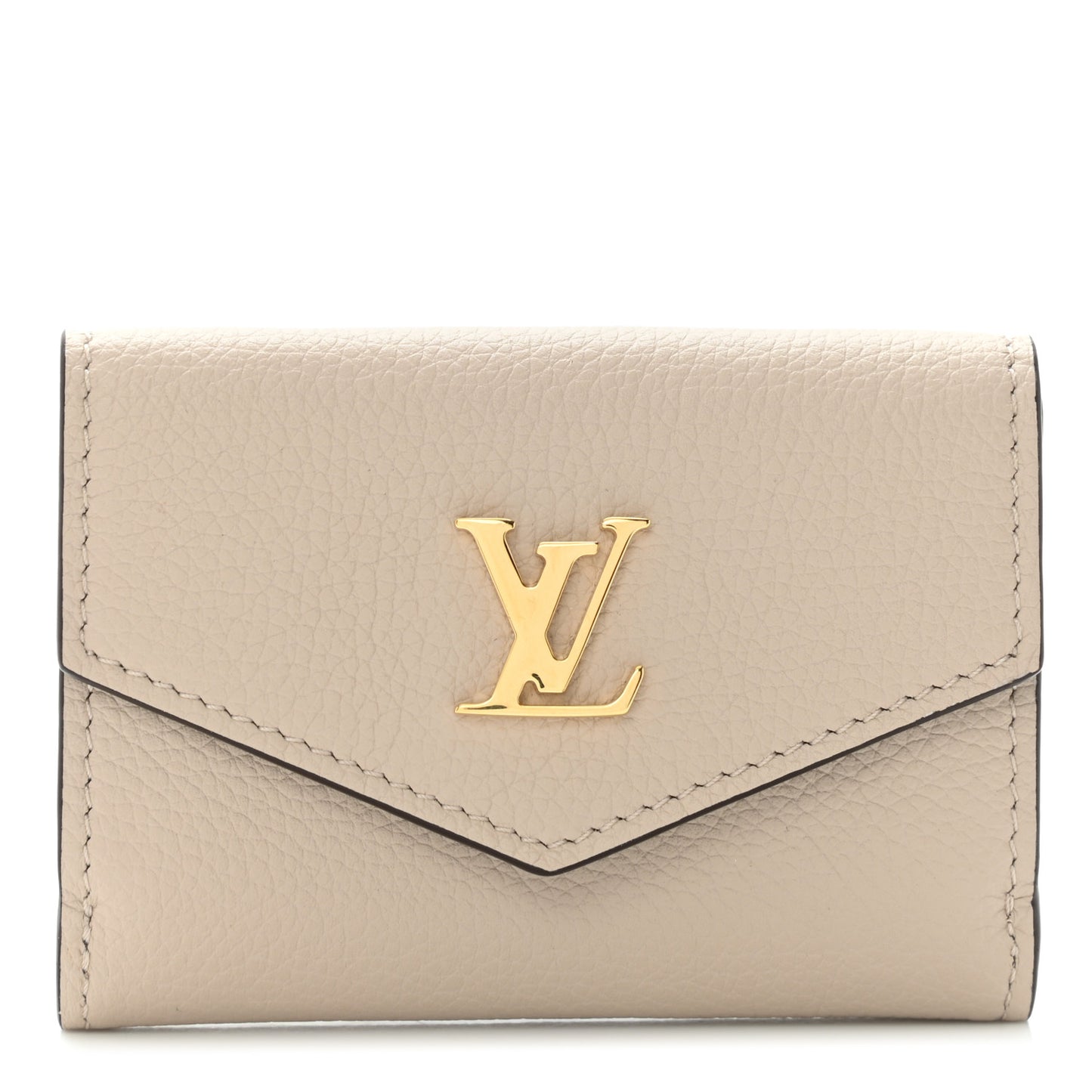 Calfskin Lockmini Wallet Greige