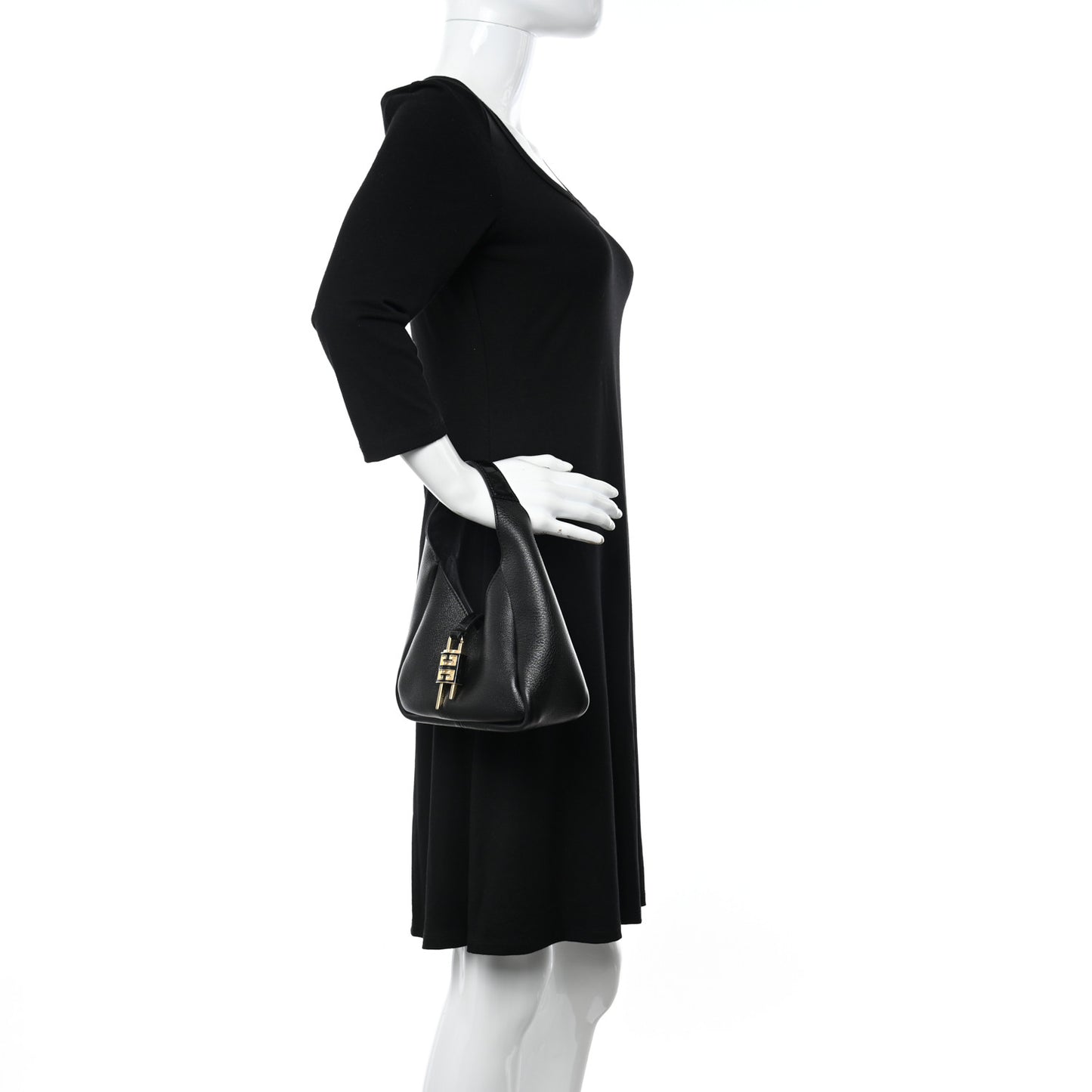Grained Calfskin Mini G-Lock Hobo Black