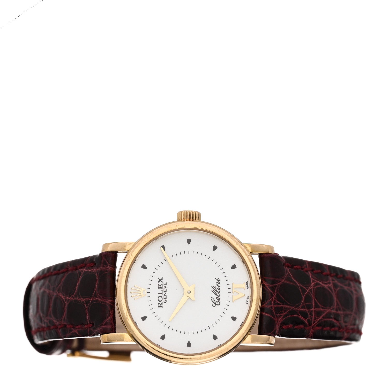 Rolex 18K Yellow Gold Alligator 25mm Cellini Quartz Watch 6110 2 of 4