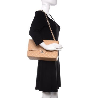 Chanel Caviar Quilted Jumbo Double Flap Beige Clair 2 of 16