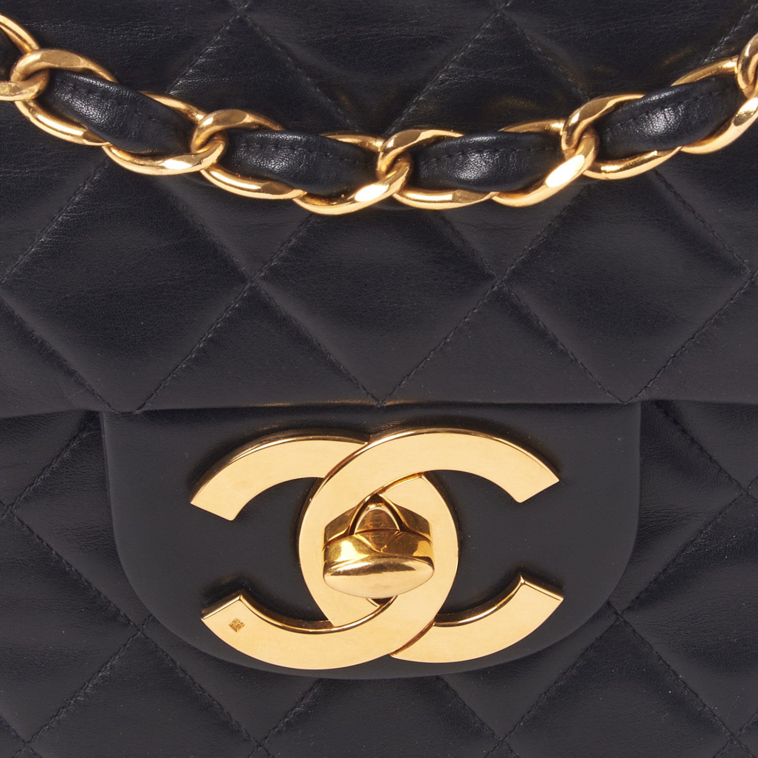 Chanel Lambskin Quilted XL Jumbo Single Flap Black 8 of 10