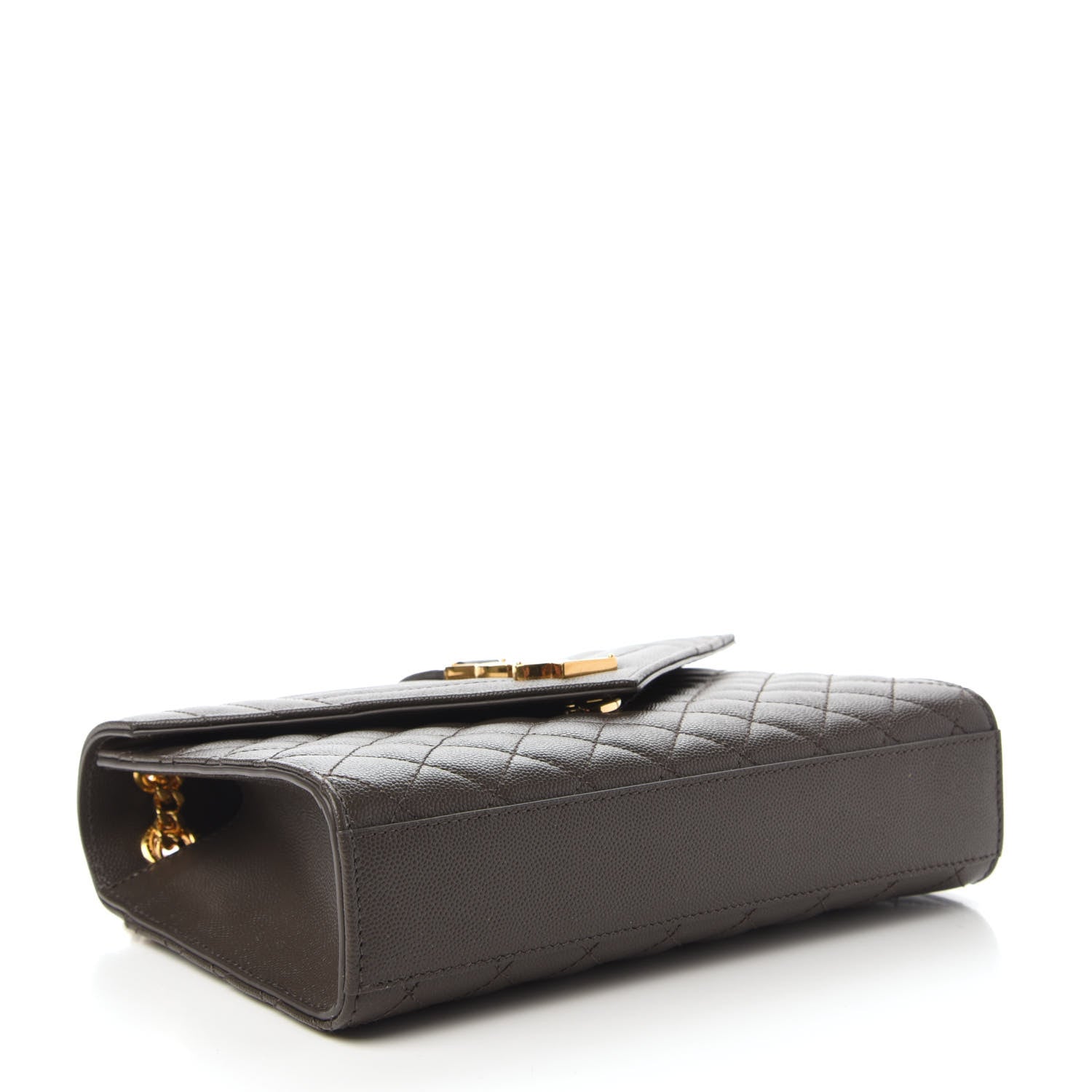 Saint Laurent Grain De Poudre Textured Mixed Matelasse Triquilt Medium Monogram Satchel Pebble 4 of 9