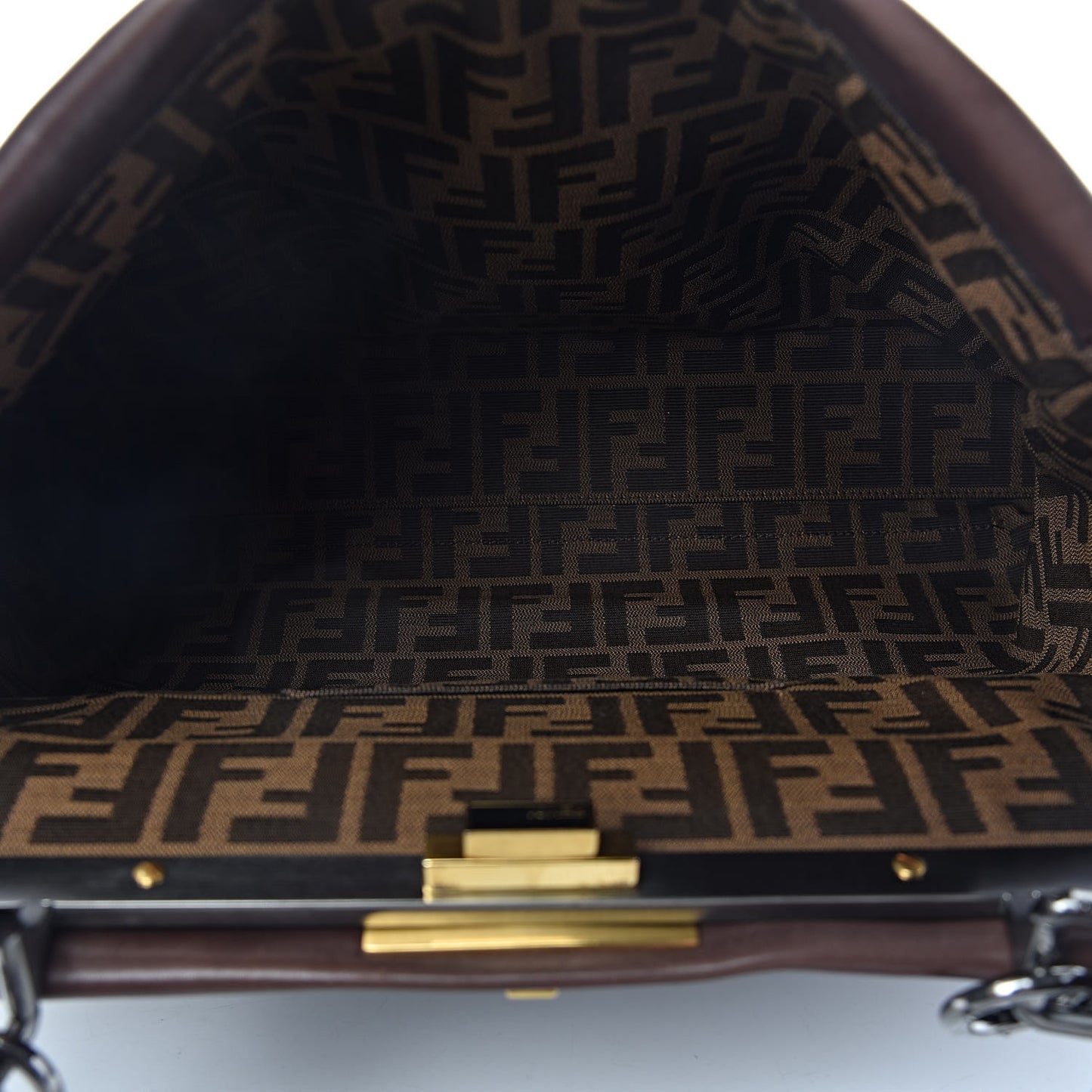 Vitello Zucca Large Peekaboo Iconic Satchel Marrone Tobacco