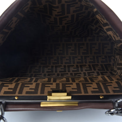 Fendi Vitello Zucca Large Peekaboo Iconic Satchel Marrone Tobacco 5 of 11