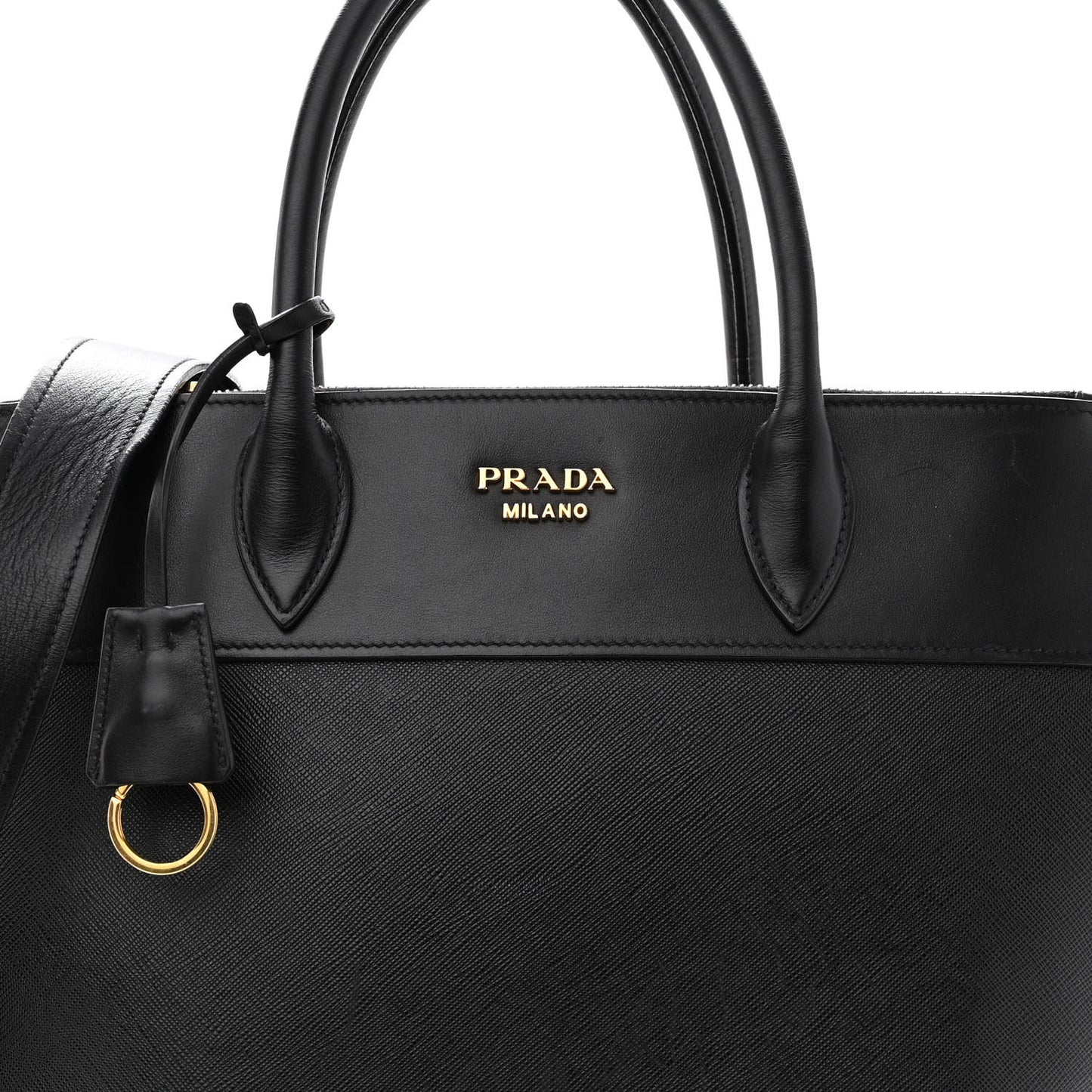 Saffiano City Calfskin Small Paradigme Bag Black