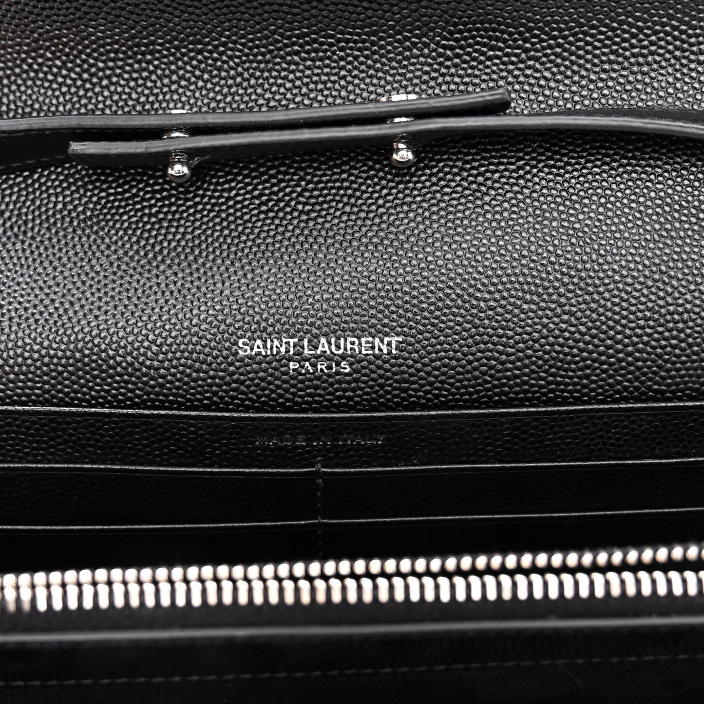 Grain De Poudre Matelasse Chevron Monogram Chain Wallet Black