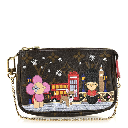 Louis Vuitton Monogram 2021 Christmas Animation London Mini Pochette Accessories Red 1 of 7