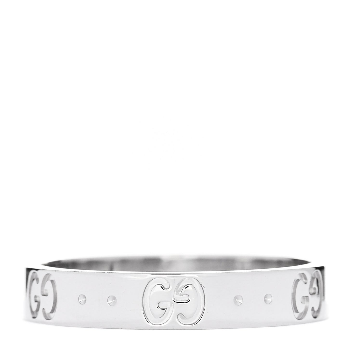 18K White Gold 4mm Icon Thin Band Ring 60 9