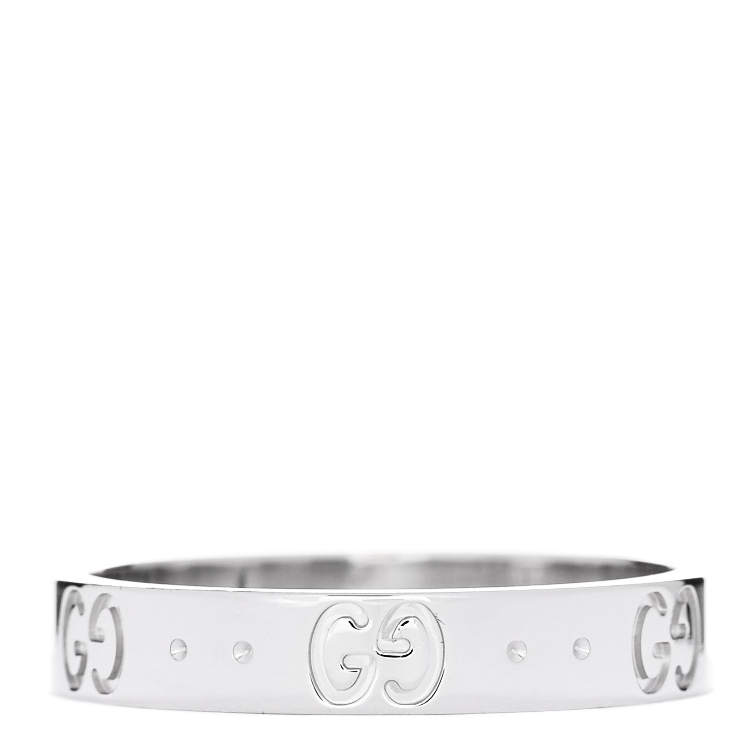 Gucci 18K White Gold 4mm Icon Thin Band Ring 60 9 1 of 7
