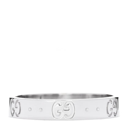Gucci 18K White Gold 4mm Icon Thin Band Ring 60 9 1 of 7