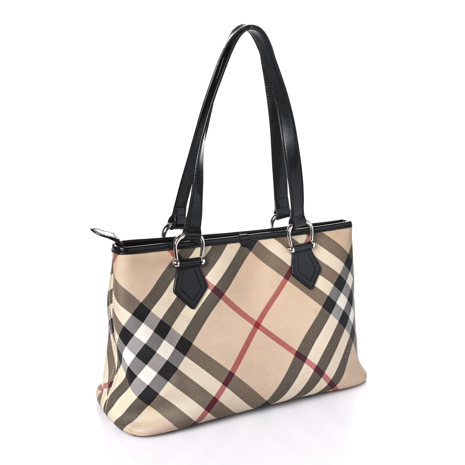 Burberry Supernova Check Small Nickie Tote Black 2 of 11