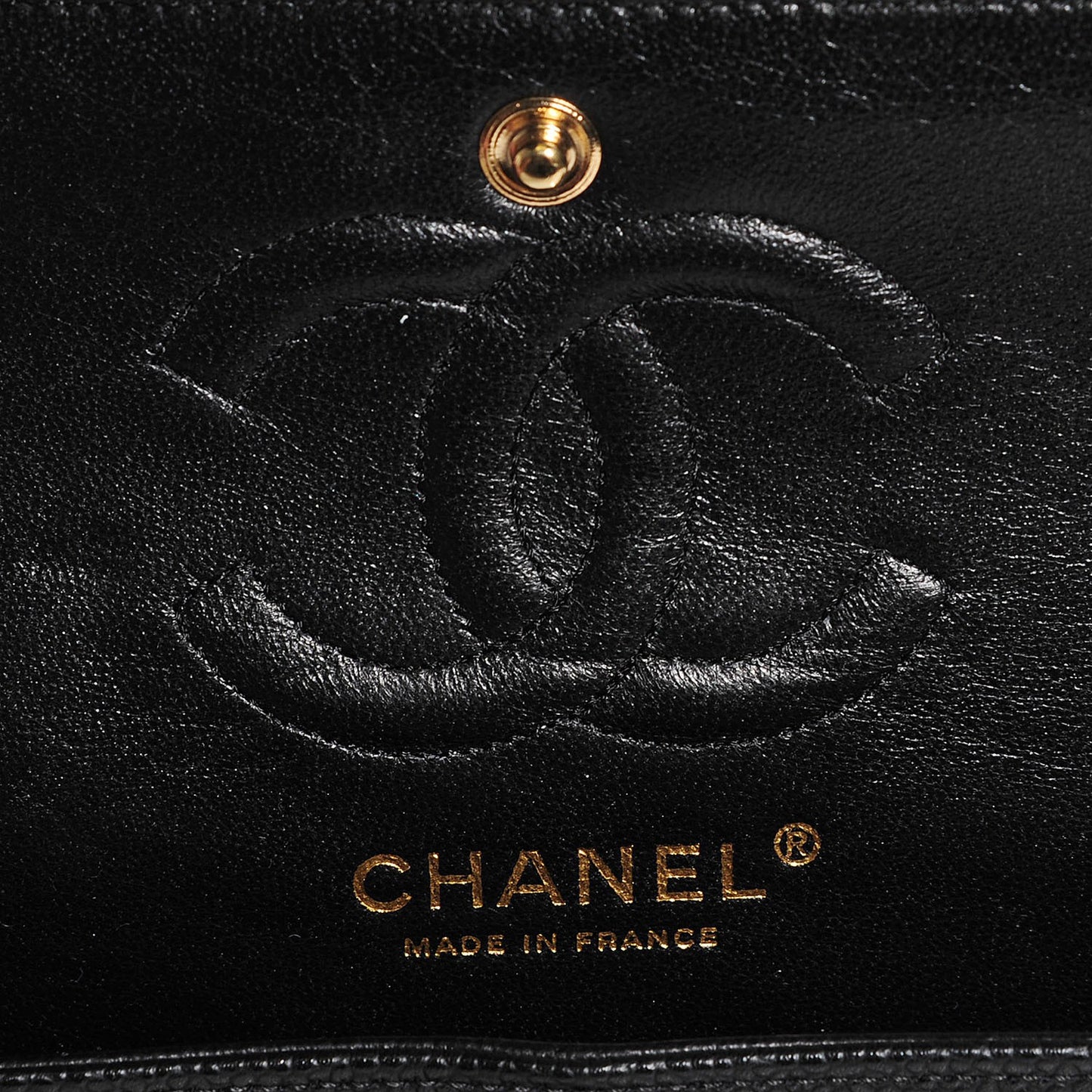 Caviar Quilted Small Double Flap Black