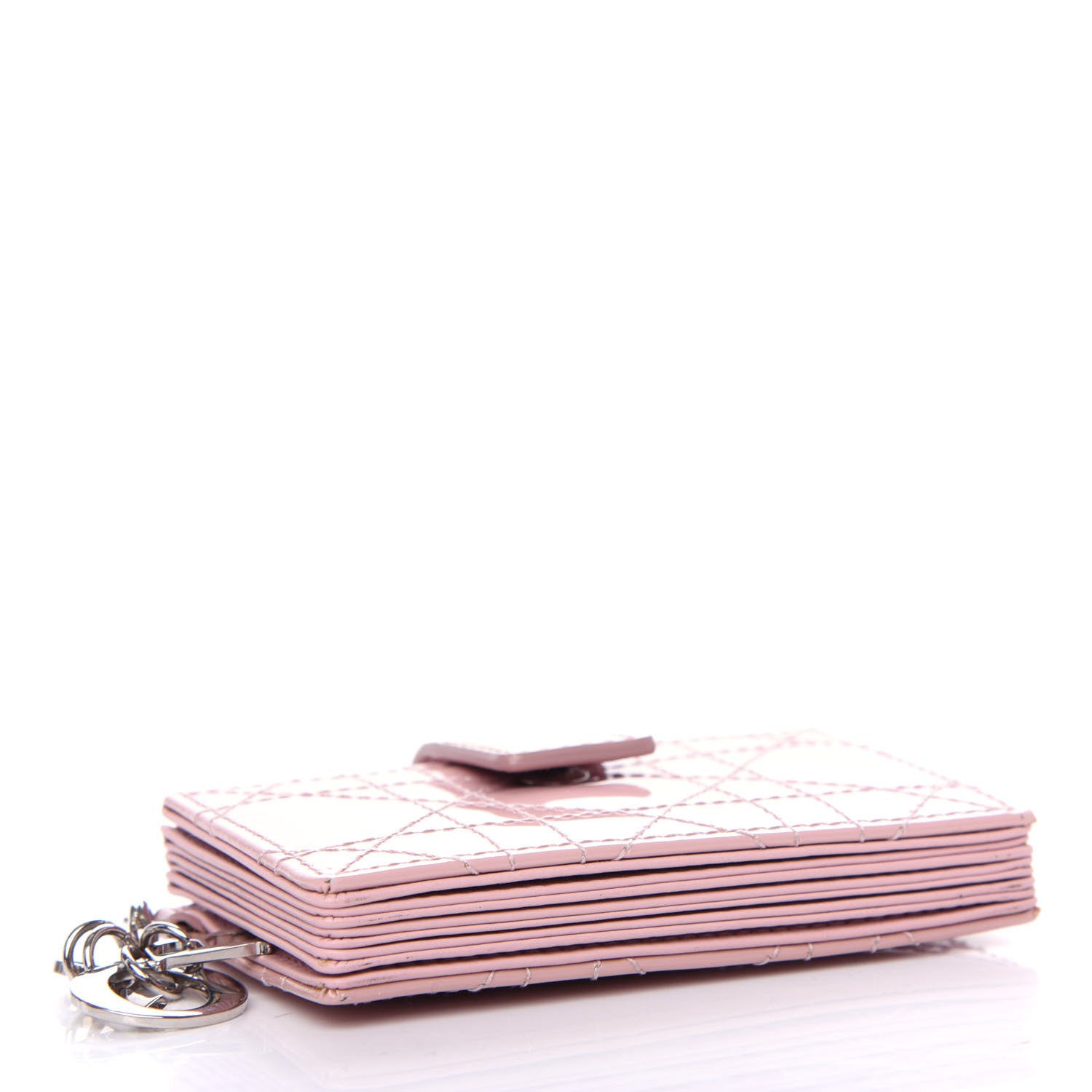 Christian Dior Patent Cannage Lady Dior 5-Gusset Card Holder Rose Clair 4 of 8