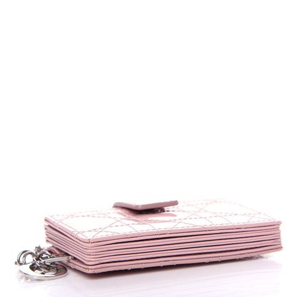 Christian Dior Patent Cannage Lady Dior 5-Gusset Card Holder Rose Clair 4 of 8