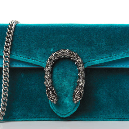 Gucci Velvet Super Mini Dionysus Shoulder Bag Pavone Cyan 8 of 9