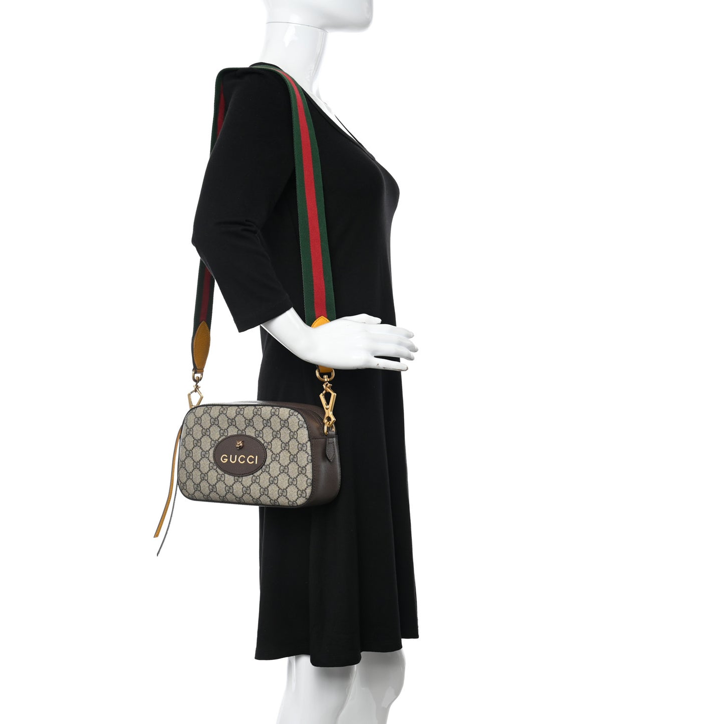 GG Supreme Monogram Web Neo Vintage Shoulder Bag Beige New Acero Crop