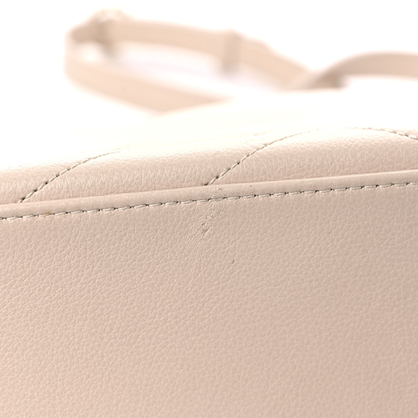 Grained Calfskin Small Chevron Chic Top Handle Flap Beige