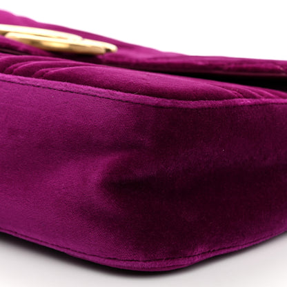 Gucci Velvet Matelasse Medium GG Marmont Shoulder Bag Fuchsia Violet Cyclamen 10 of 10