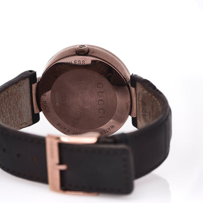 Gucci Stainless Steel Calfskin 37mm Interlocking G Quartz Watch Brown 4 of 5