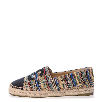 Chanel Tweed Grosgrain CC Espadrilles 38 Multicolor 1 of 10