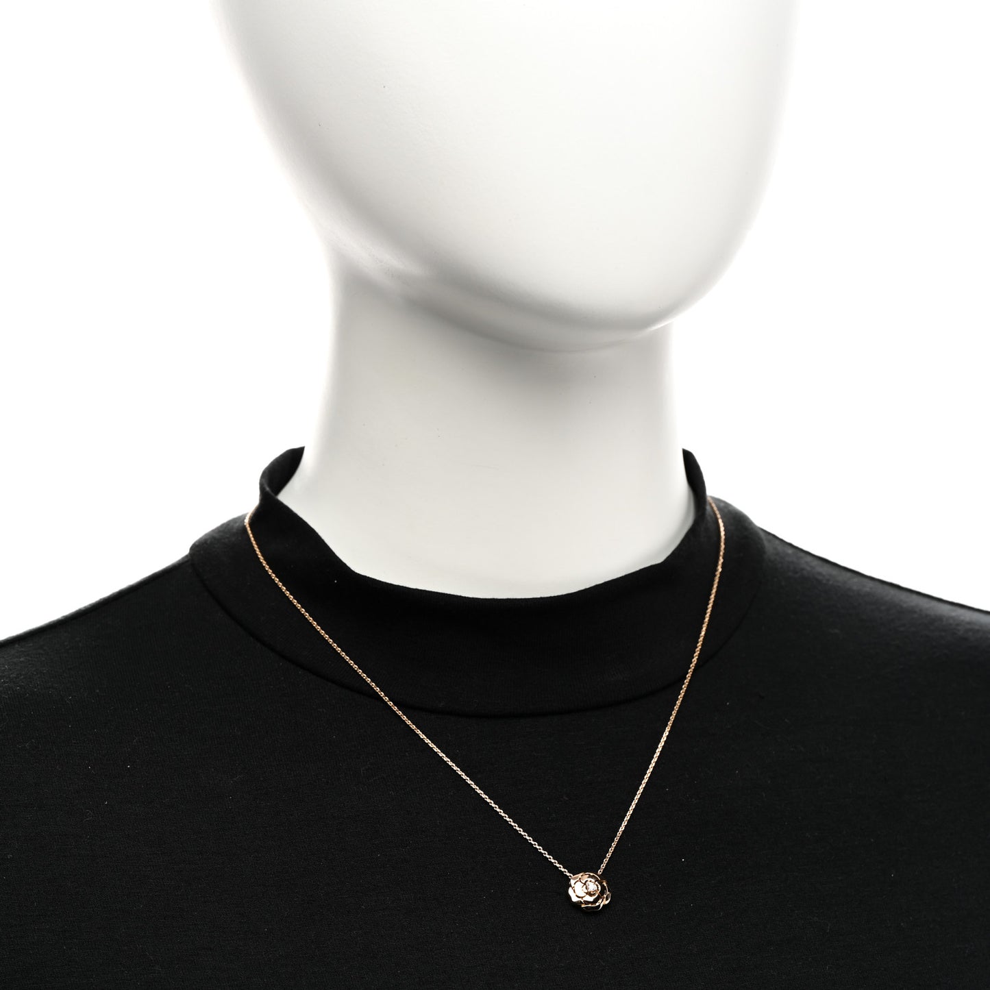 18K Rose Gold Diamond Extrait de Camélia Pendant Necklace