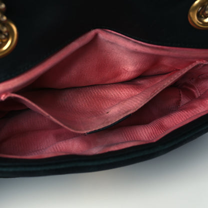 Gucci Velvet Matelasse Mini GG Marmont Shoulder Bag Black 13 of 17