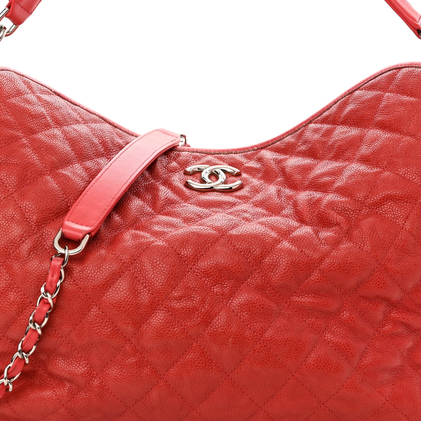 Caviar Quilted French Riviera Hobo Rouge