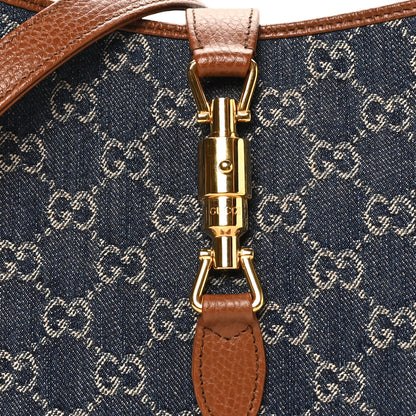 Gucci New Denim GG Monogram Calfskin Small Jackie 1961 Hobo Blue Tea Cuir Blue Tea Cuir 8 of 10