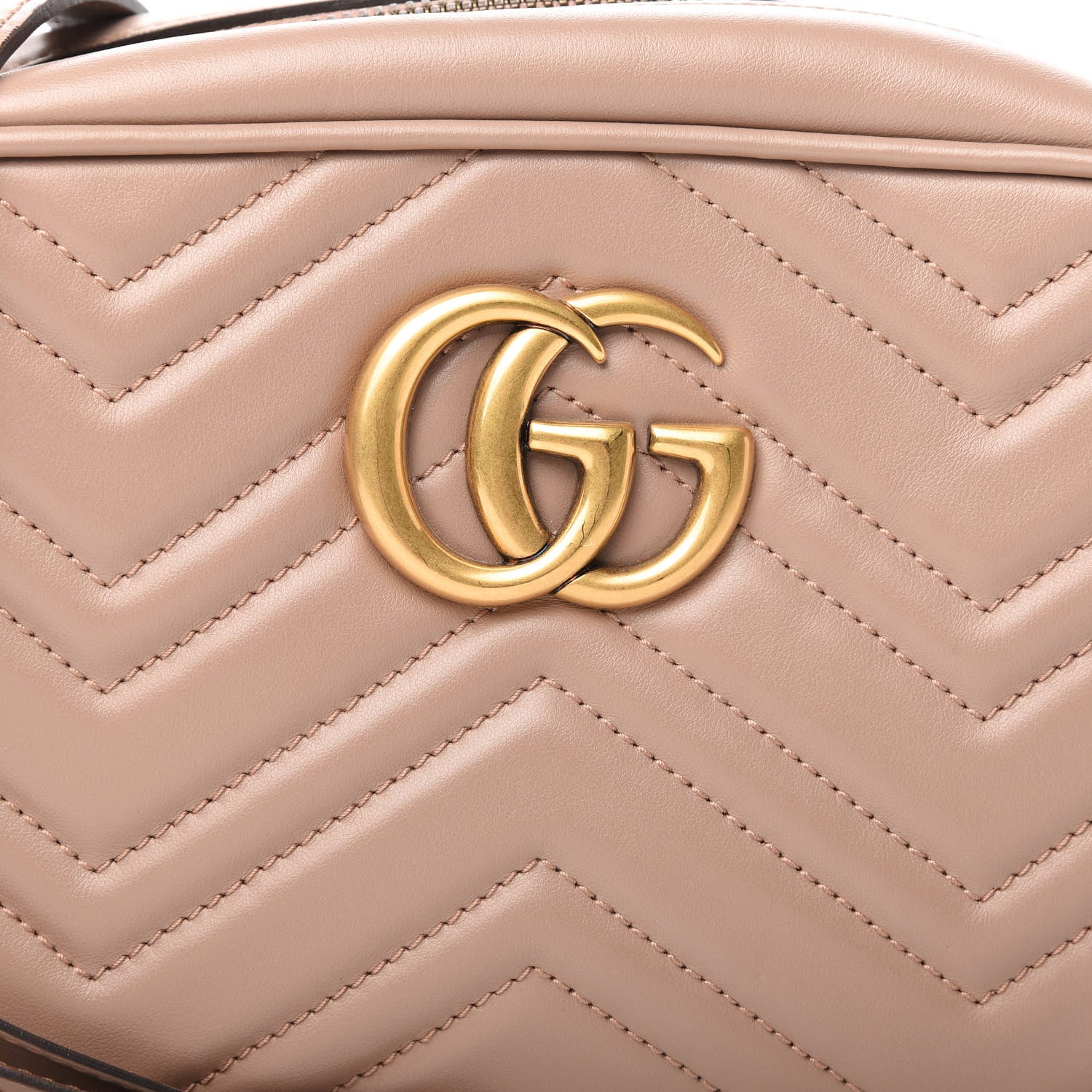 Gucci Calfskin Matelasse Small GG Marmont Chain Shoulder Bag Porcelain Rose 10 of 10